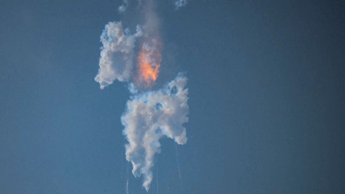 Explosion du Starship. // Source : Capture d'écran YouTube AFP