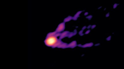 Le trou noir et son jet. // Source : ESO