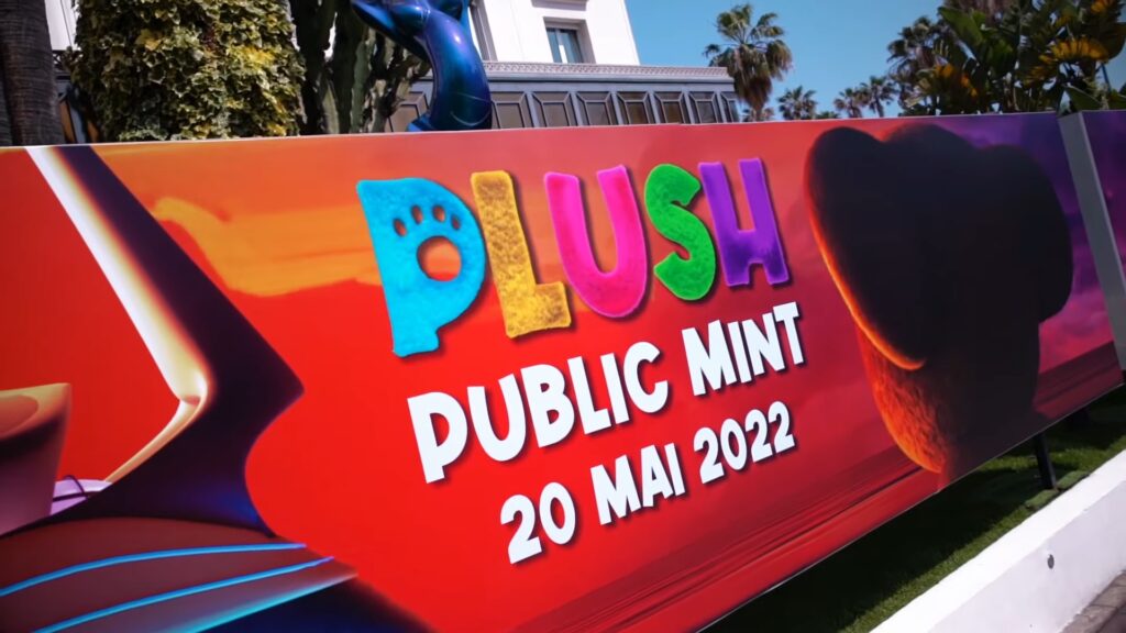 La publicité pour Plush lors du festival de Cannes // Source : YouTube / Capture d'écran Numerama