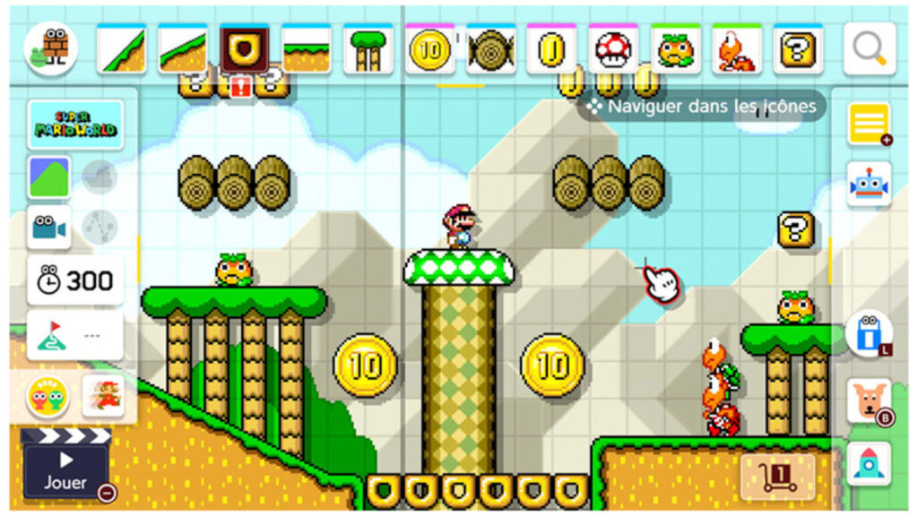 Super Mario Maker 2 vous permet de créer entièrement de vrais stages de Mario à l'ancienne, ou en 3D // Source : Nintendo