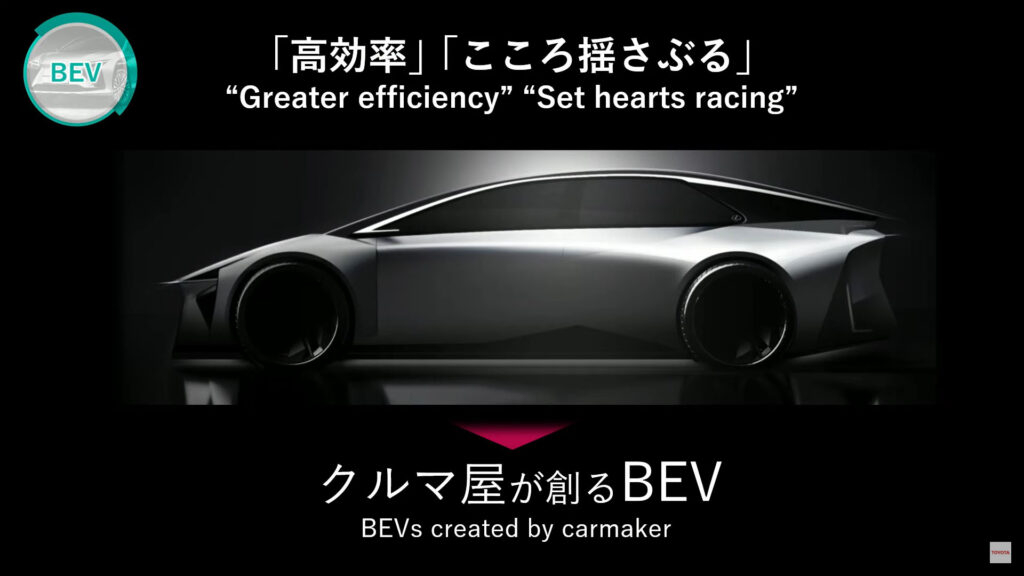 Futur BEV de Toyota // Source : Capture conférence Toyota