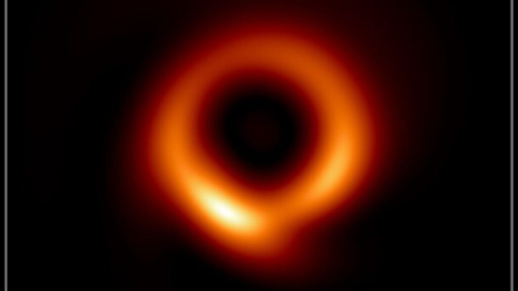 Black hole M87*, AI-enhanced photo.  // Source: NoirLab