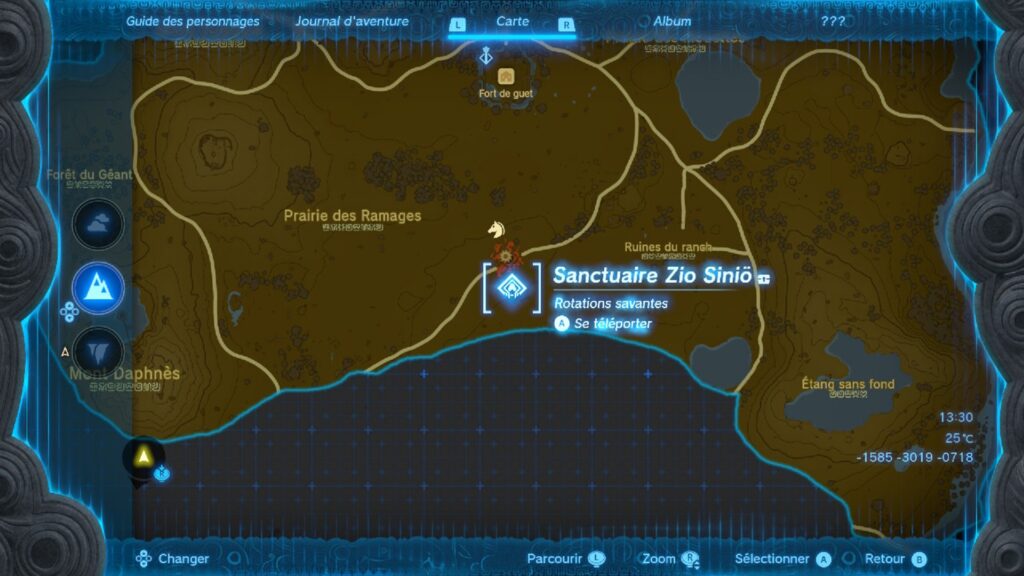 Première étape : trouver ce sanctuaire // Source : Capture Nintendo Switch