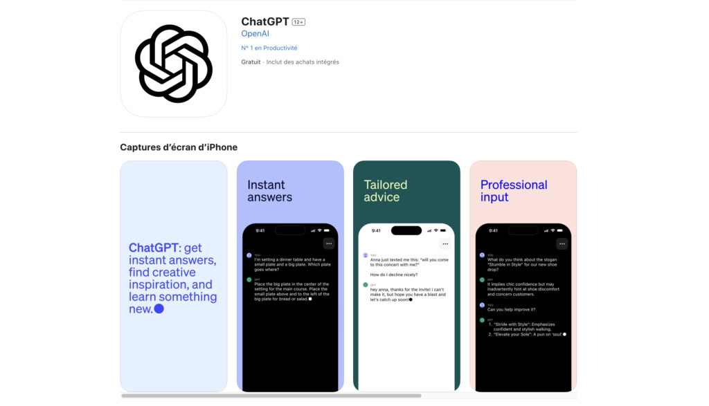 ChatGPT on the App Store.  // Source: App Store link