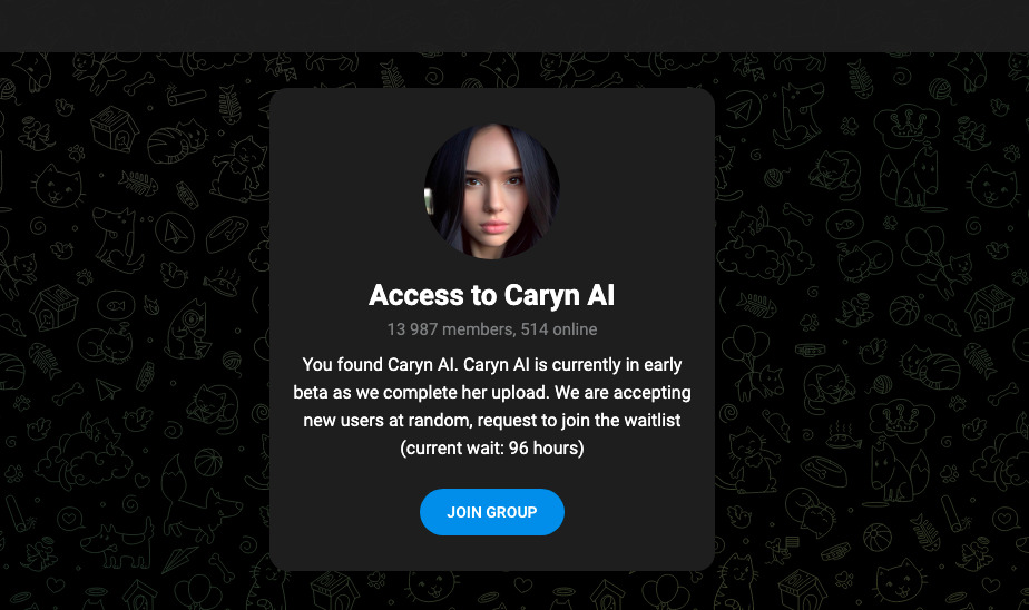 Le chatbot vocal CarynIA, basé sur l'intelligence artificielle, copie une influenceuse américaine bien réelle // Source : Caryn IA