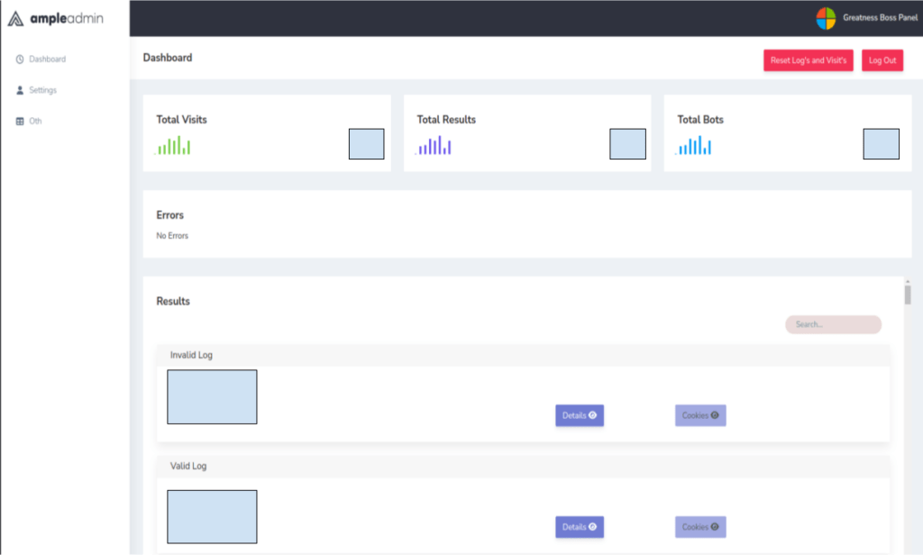 Les comptes de gestion Greatness ressemble à n'importe quel outil de personnalisation de site. // Source : Cisco Talos