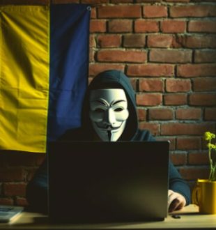 Beaucoup d'hacktivistes ont pris à coeur la cause ukrainienne. // Source : Numerama avec Midjourney