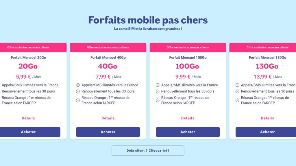 Les forfaits de Lebara // Source : Lebara