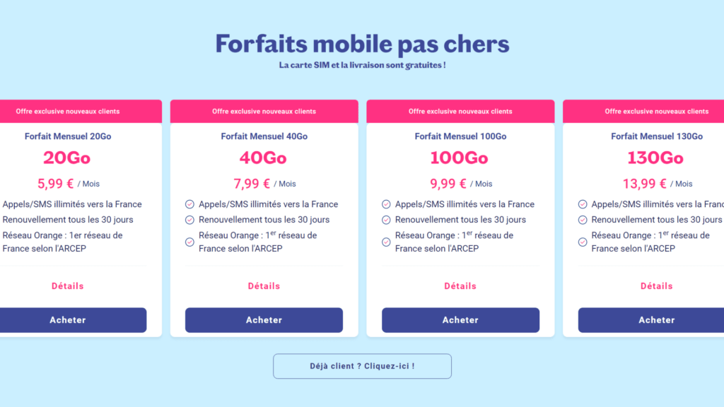 Vouspourrez facilement passer d'un forfait à l'autre chaque mois // Source : Lebara