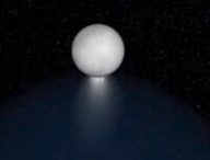 Le panache d'Encelade, vue d'artiste. // Source : NASA, ESA, CSA, Geronimo Villanueva 