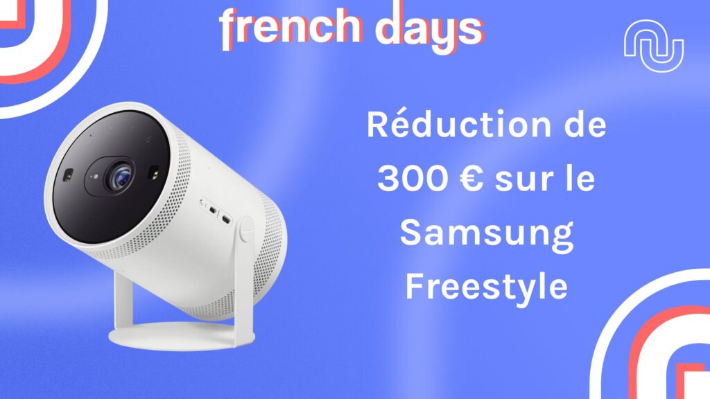 Le mini vidéoprojecteur de Samsung est 300 € moins cher pour les French Days // Source : montage Numerama