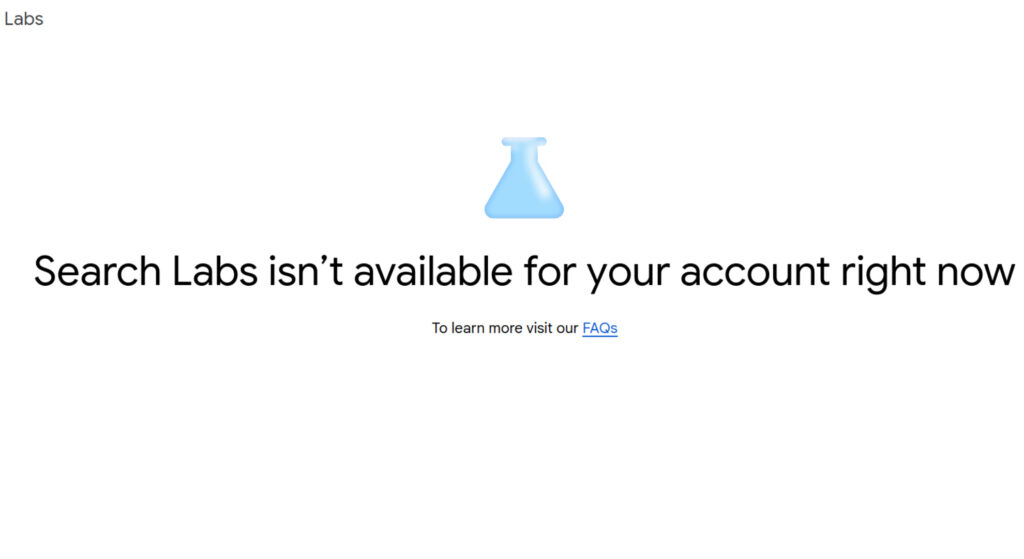 Search Labs is not yet available in France.  // Source: Screenshot