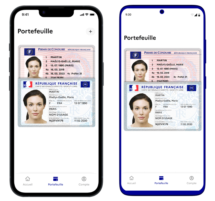 To add your driving license to your smartphone, you need the new CNI.  // Source: France Identity