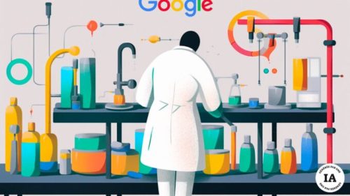 Un chercheur Google dans un laboratoire. // Source : Numerama avec Midjourney