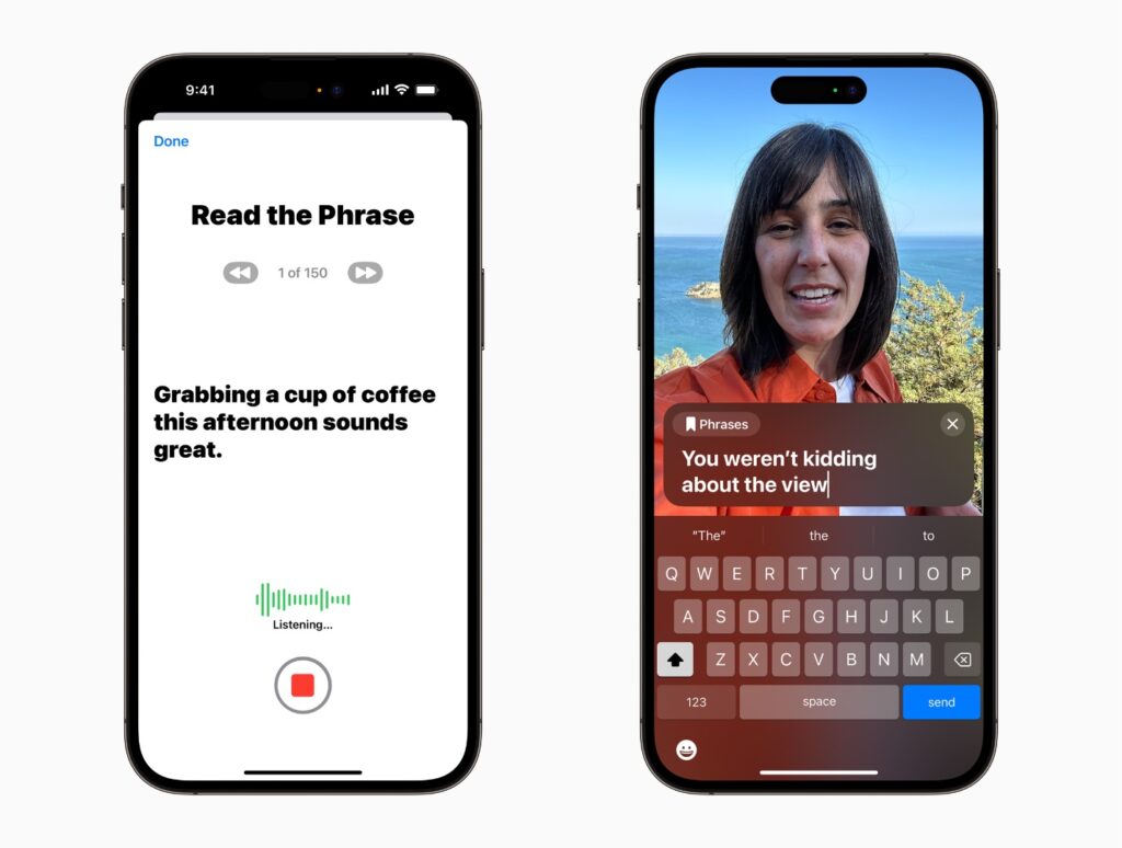 Après avoir appris une vois à iOS, on peut la faire prononcer à l'IA en l'écrivant. // Source : Apple
