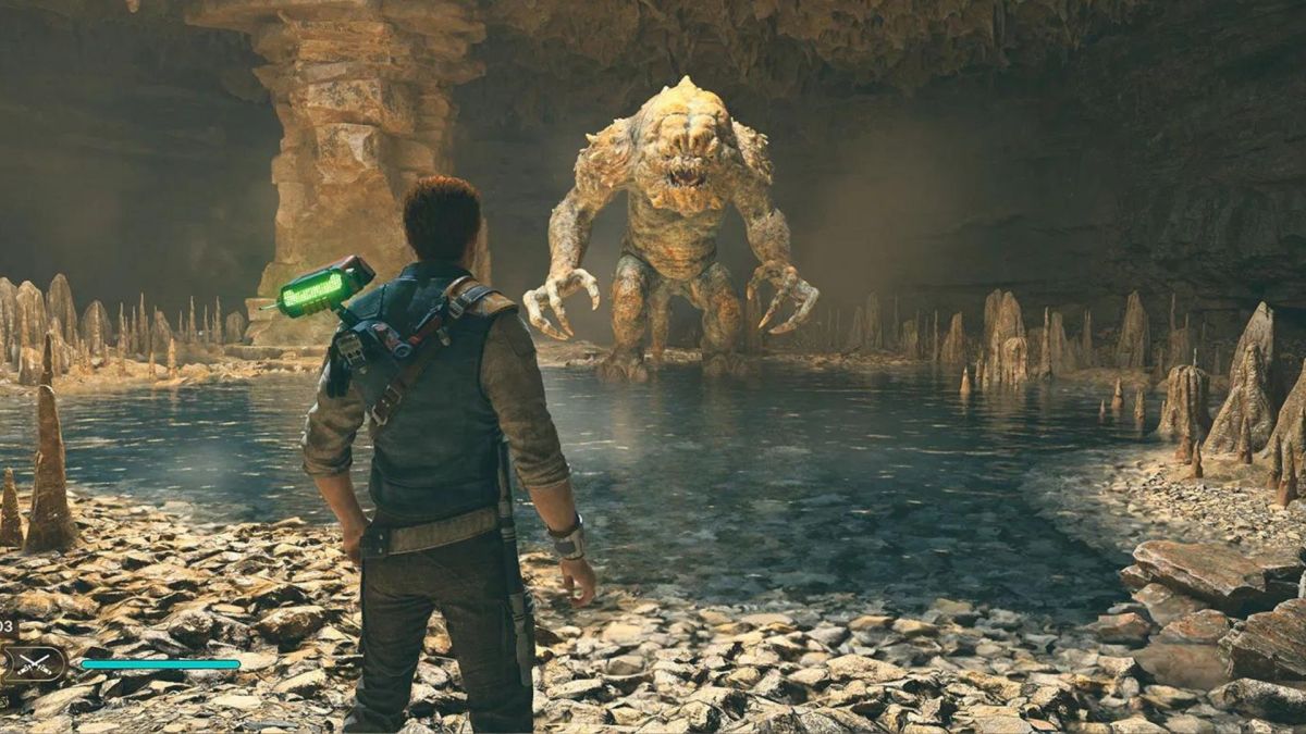 Le rancor dans Star Wars Jedi Survivor. // Source : Lucasfilms Games