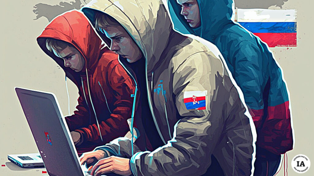 Des hacktivistes russes s'attaquent à des sites institutions.. // Source : Numerama avec Midjourney