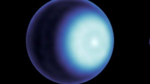 Un cyclone polaire sur Uranus. // Source : NASA/JPL-Caltech/VLA