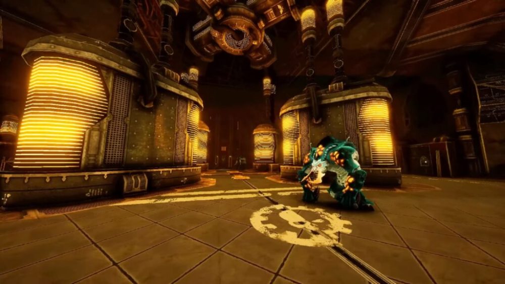 Un monstre dans une salle du jeu Warhammer 40,000: Boltgun // Source : Capture d'écran