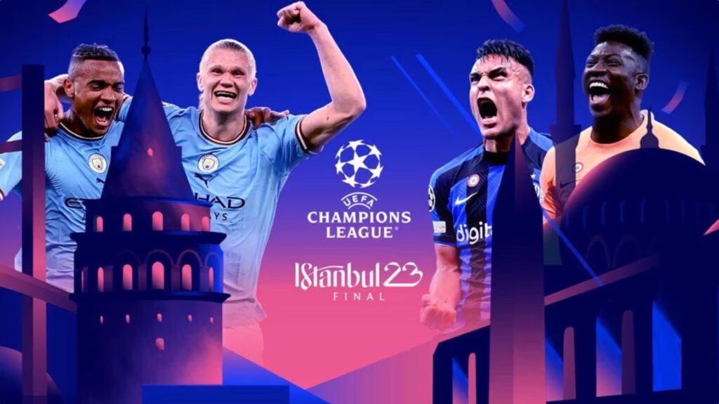 Finale de la Ligue des champions entre Manchester City et l'Inter Milan // Source : UEFA Champions League