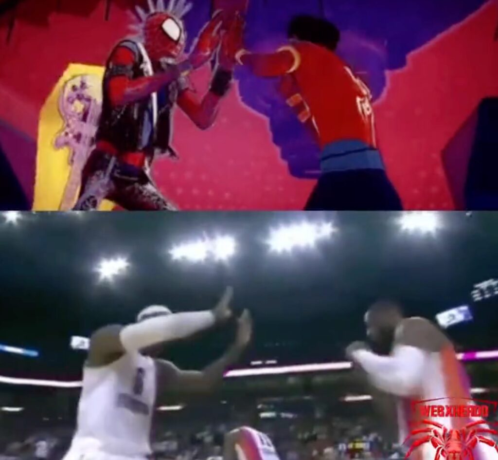 Reference to the NBA in Spider-Man: Across the Spider-Verse // Source: Capture Twitter