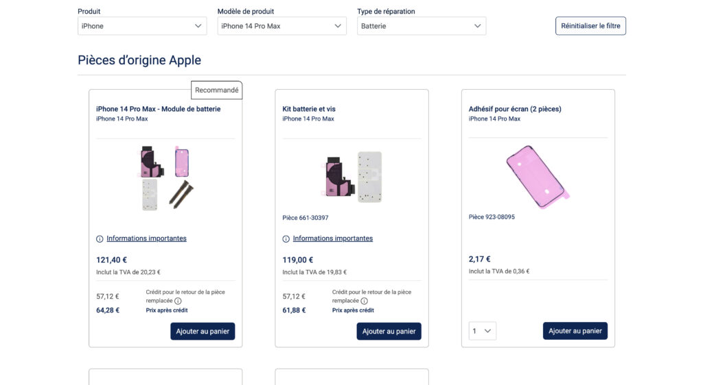 Spoiler : Apple vend déjà des kits pour remplacer la batterie d'un iPhone. // Source : Numerama
