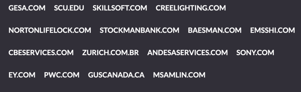 Le revendications contre Sony, PWC, EY et Norton sur le site darknet de Clop. // Source : Numerama