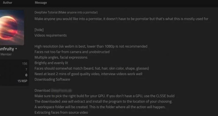 Une annonce pour des montages de sextorsion sur un forum de hacker. // Source : Kaspersky