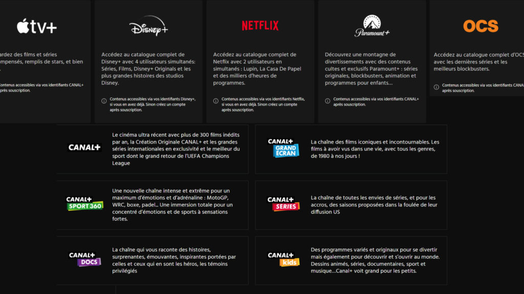Les chaînes et services de SVOD compri dansl'offre Rat+ // Source : Canal+ Les chaînes et services de SVOD compri dansl'offre Rat+ // Source : Canal+