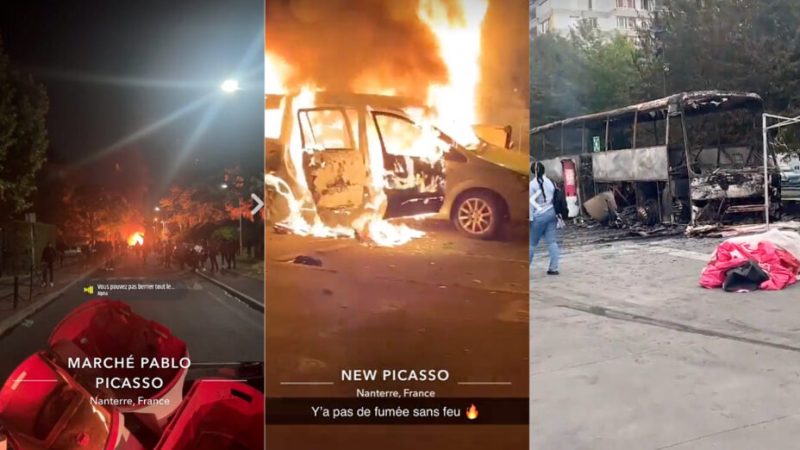 Sur Snapchat, les heurts diffusés en temps réel après le meurtre de Nahel