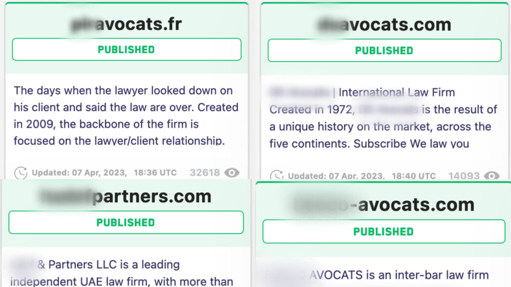 Des cabinets d'avocats victimes de cyberattaques sur le site de Lockbit, dont deux français. // Source : Numerama