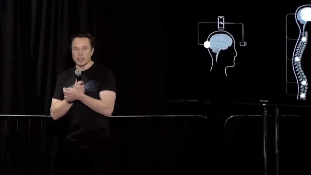 Elon Musk lors de la dernière présentation des avancées de Neuralink. // Source : Neuralink