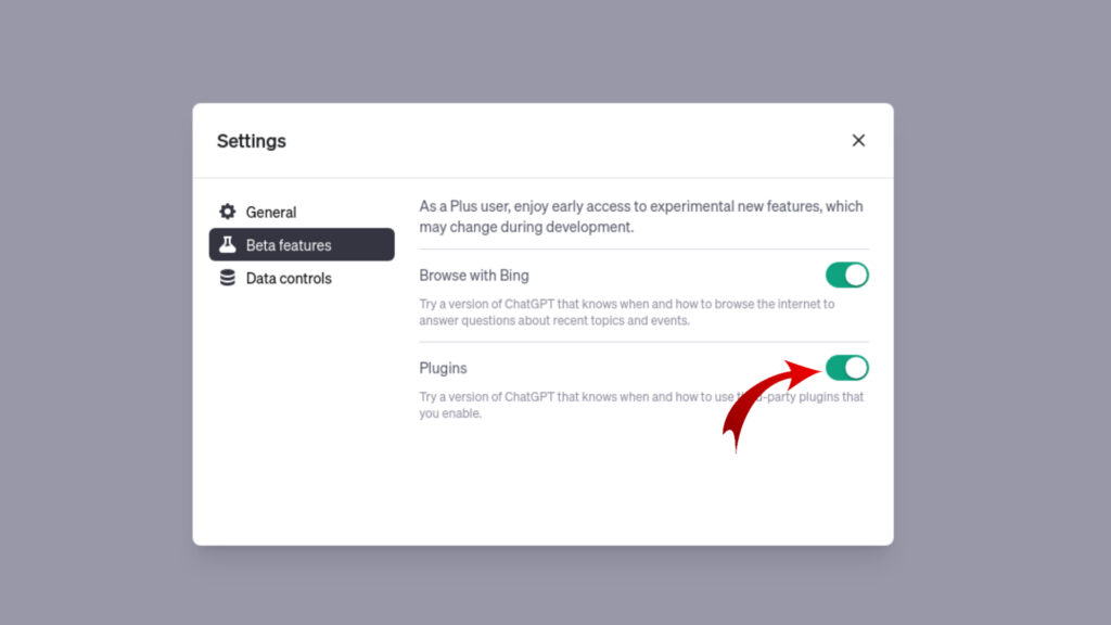 Comment activer les plugins dans ChatGPT ? // Source : Capture d'écran