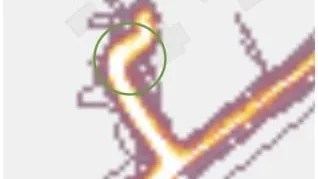 Une « heat map » permet de détecter une forte activité dans l'allée devant l'entrée d'un domicile. // Source : Université de Caroline du Nord