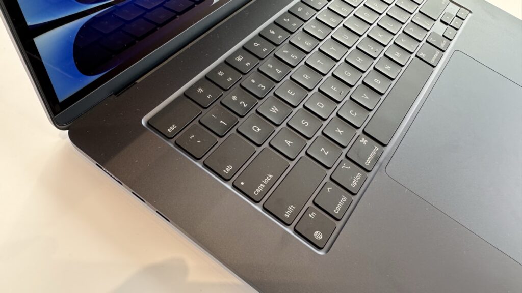 Like the larger MacBook Pros, the keyboard isn't glued to the edges on the larger MacBook Air.