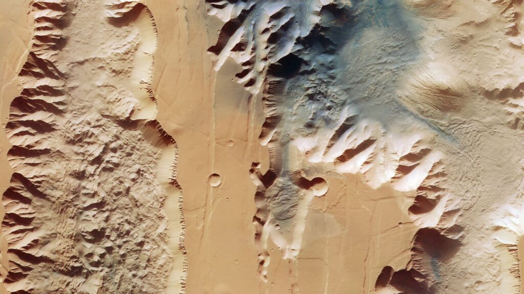 La surface de Mars, vue par Mars Express. // Source : ESA/DLR/FU Berlin, CC BY-SA 3.0 IGO