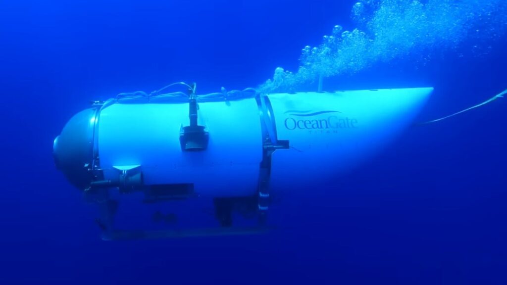 Le sous-marin Titan qui a implosé sous l'eau en 2023, tuant les 5 personnes à bord // Source : Oceangate