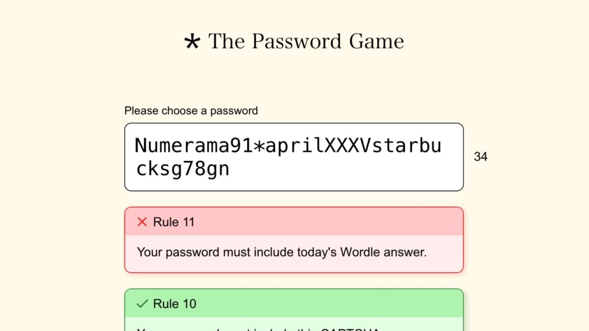 The Password Game // Source : Numerama