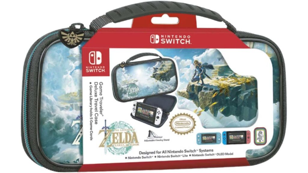 Pochette de transport pour Nintendo Switch aux couleurs de The Legend of Zelda : Tears of the Kingdom // Source : Amazon