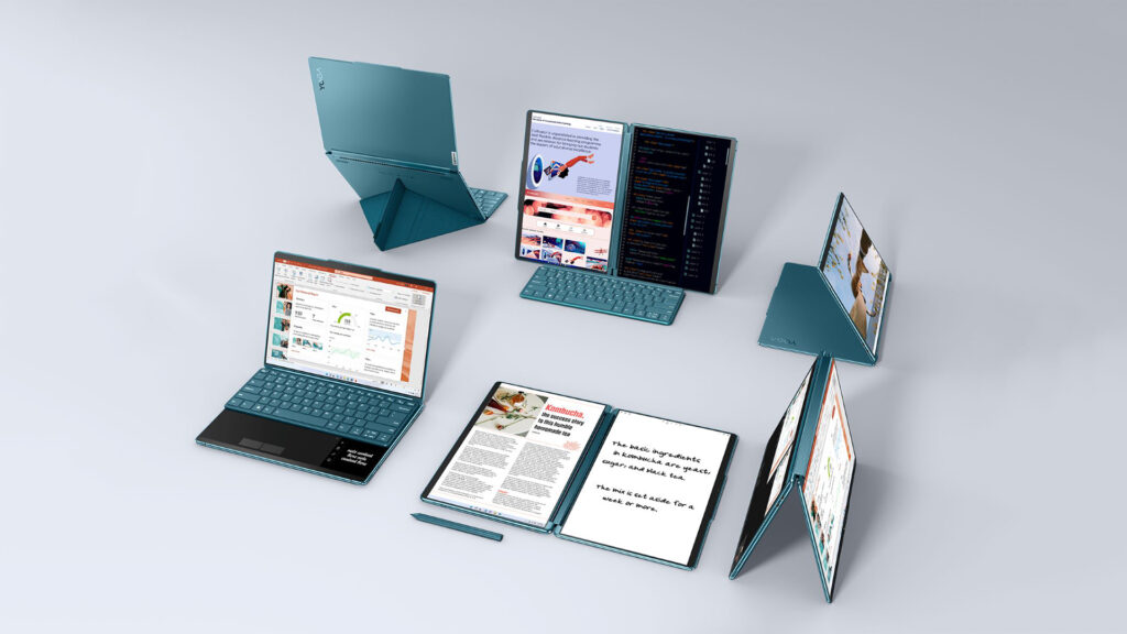 Les 1 001 façons d'agencer le Yoga Book 9i // Source : Lenovo