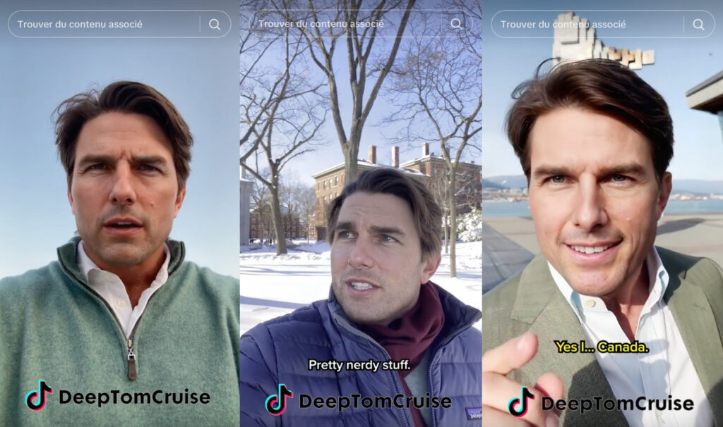 Des deepfakes de Tom Cruise // Source : Metaphysic.ai / TikTok