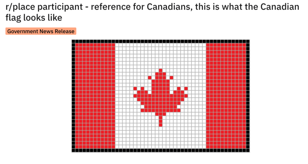 À tous les participants de r/Space : voilà à quoi le drapeau du Canada ressemble // Source : Reddit