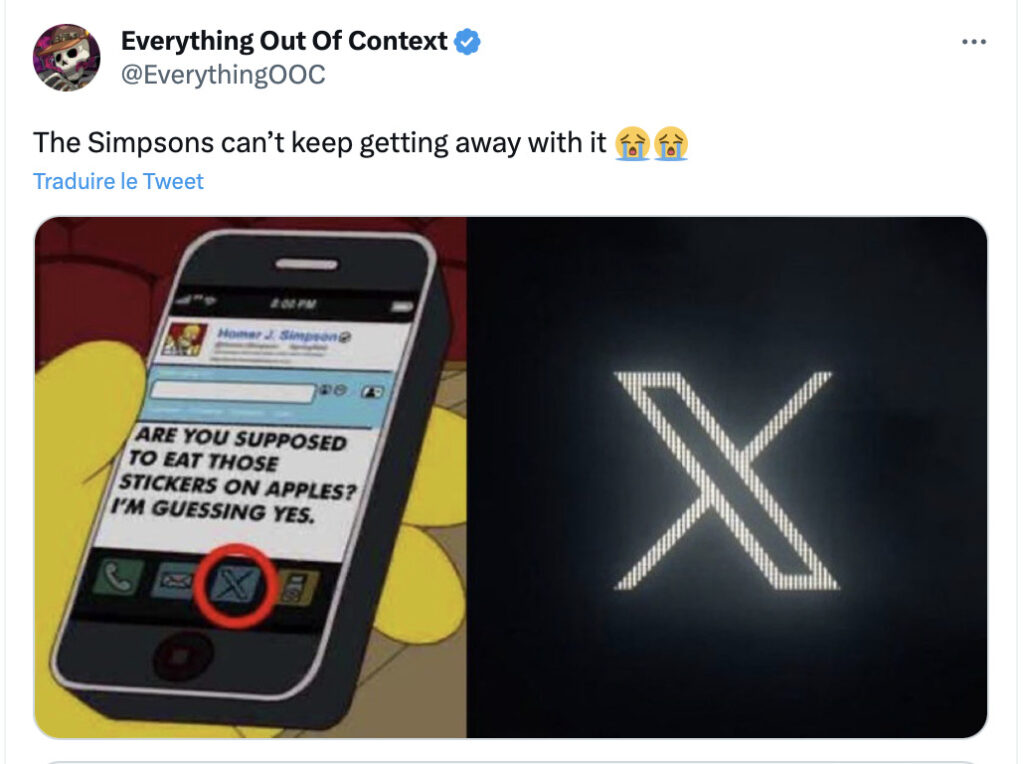 Un des tweets viraux sur le logo X.