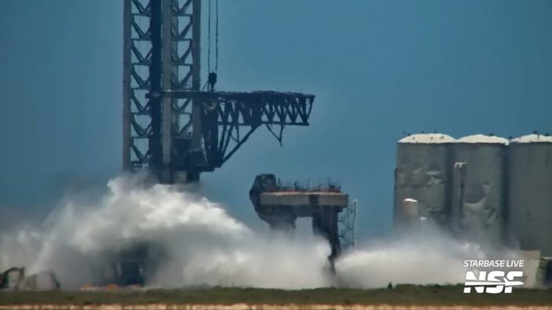 Starship : SpaceX teste un mur d’eau pour éviter de pulvériser son pas de tir