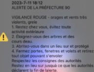 Le premier message FR-Alert envoyé en France. // Source : Guillaume Rozier