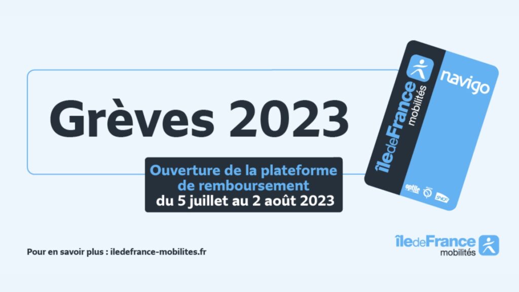 La campagne de remboursement pour les grèves début 2023. // Source : Via Twitter @IDFmobilites