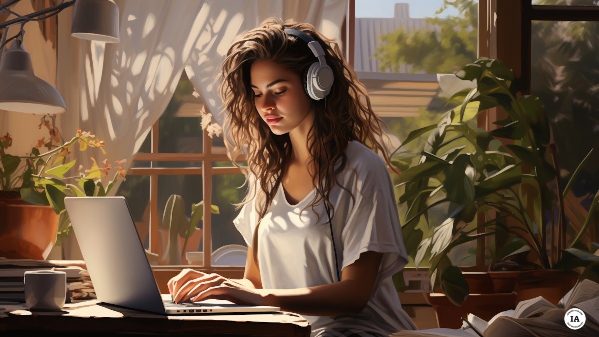 Une personne devant son ordinateur portable // Source : Midjourney