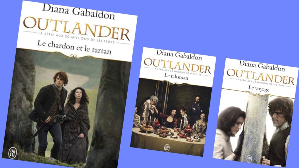 Les trois premiers tomes d'Outlander. // Source : Couvertures J'ai lu
