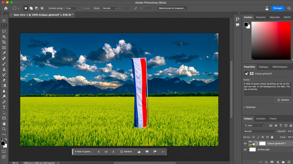 Photoshop Adobe Firefly Gererative Fill // Source : Numerama