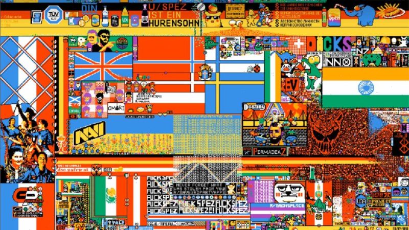 r/Place : France vs Allemagne, spez,  Canada,  Cellbit … les meilleurs mèmes de la Pixel War